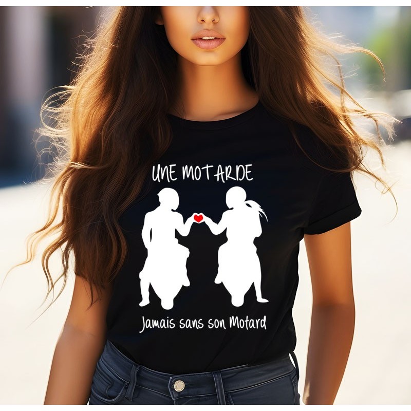 T-shirt Femme motarde Jamais sans son motard