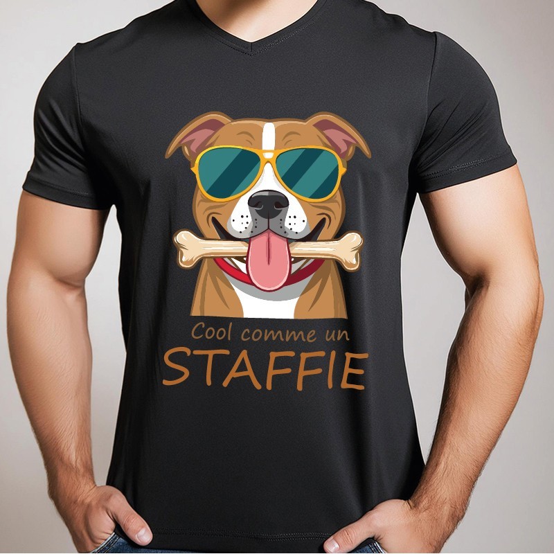 T shirt Staffie " cool "