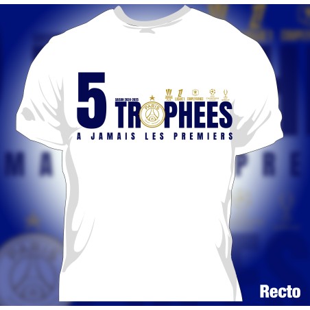 T-shirt Homme PSG 5 Trophées