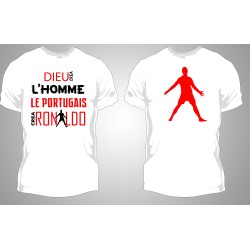 T-shirt dieu créa l'homme le Portugais créa Ronaldo