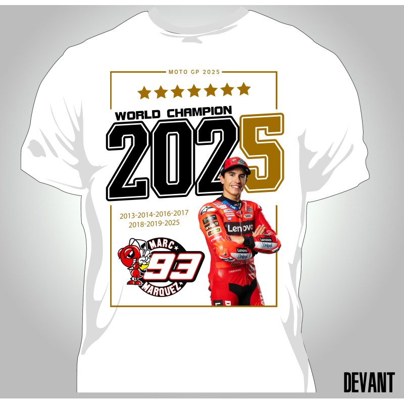 T-shirt Homme Marc Marquez world champion 2025