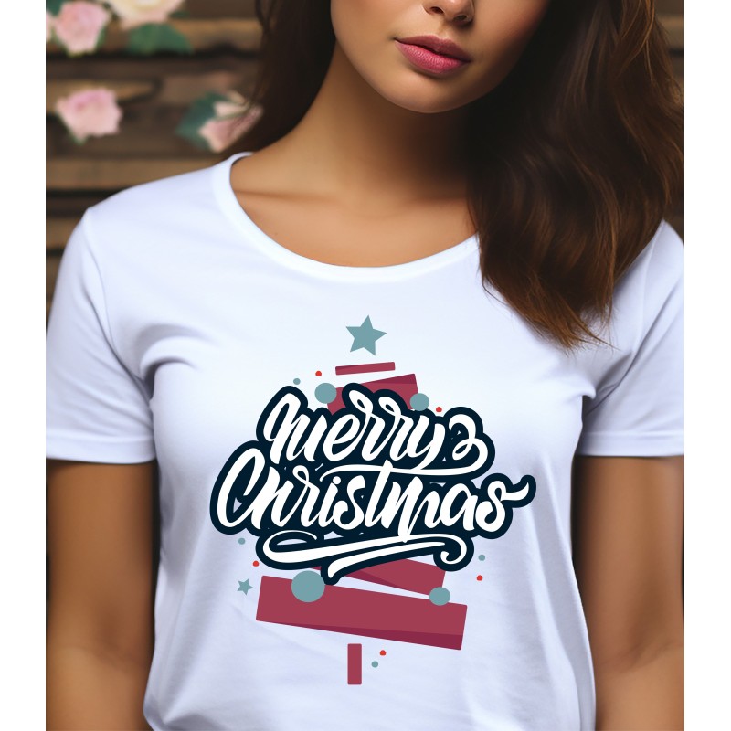 T-shirt Femme Sapin merry christmas
