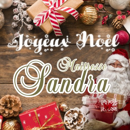 Magnet Carré Joyeux Noël Maîtresse (Nom Personnalisé)