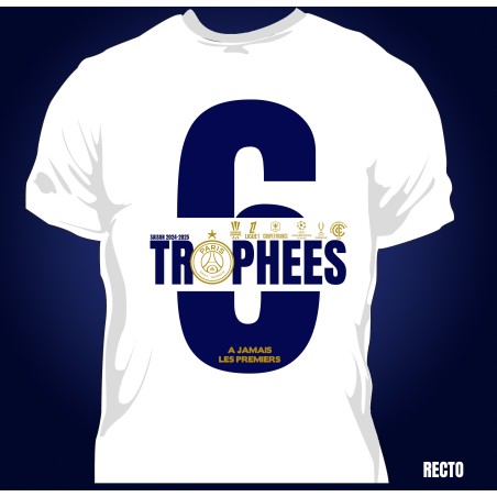T-shirt Homme PSG 6 trophées historique