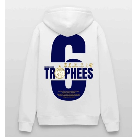 Sweat à capuche Homme PSG Champions d'Europe 6 trophées