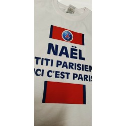 T-shirt Supporter PSG Prénom personnalisé