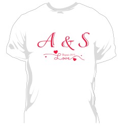 T-shirt Homme Personnalisé Initiale + date couple