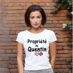 T-shirt Femme Personnalisé Propriété de + Nom