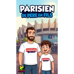 T-shirt PSG De Père en Fils - 100% Coton 190g - Homme