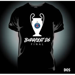 T-shirt PSG Road to Budapest - Finale 2026 - Homme 100% Coton