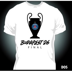 T-shirt PSG Road to Budapest - Finale 2026 - Homme 100% Coton
