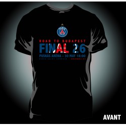 T-shirt PSG Road to Budapest - Finale 2026 - Homme 100% Coton
