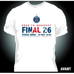 T-shirt PSG Road to Budapest - Finale 2026 - Homme 100% Coton