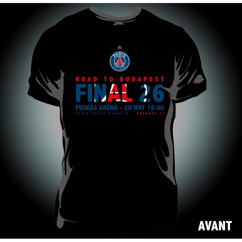 T-shirt PSG Road to Budapest - Finale 2026 - Enfant 100% Coton