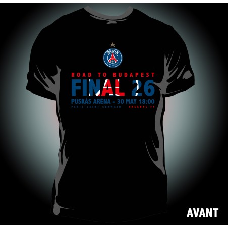 T-shirt PSG Road to Budapest - Finale 2026 - Enfant 100% Coton