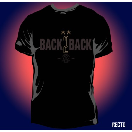 T-shirt Homme PSG Back To Back 2 étoiles champions d'europe -
