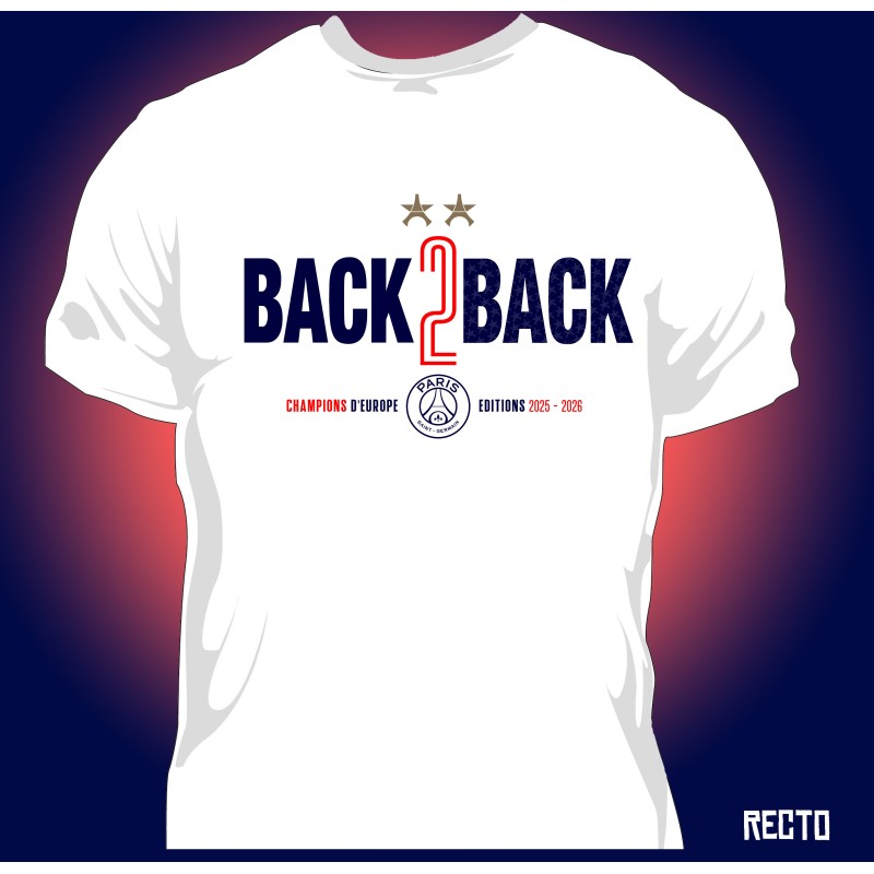 T-shirt Homme PSG Back To Back rouge et bleu