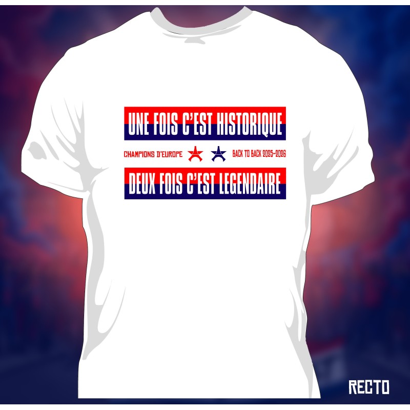 T-shirt PSG légendaire  - Finale 2026 - Homme100% Coton