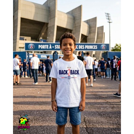 T-shirt Enfant PSG Back To Back rouge et bleu