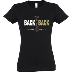 T-shirt Femme PSG Back To Back 2 étoiles OR & white