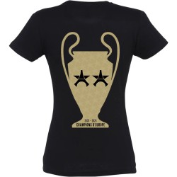 T-shirt Femme PSG Back To Back 2 étoiles OR & white