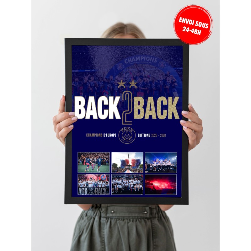 Cadre PSG Back to Back Premium A4 / A3 | Un Brin de Custom