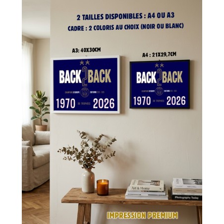 Cadre PSG Back to Back Premium A4 / A3 | Un Brin de Custom