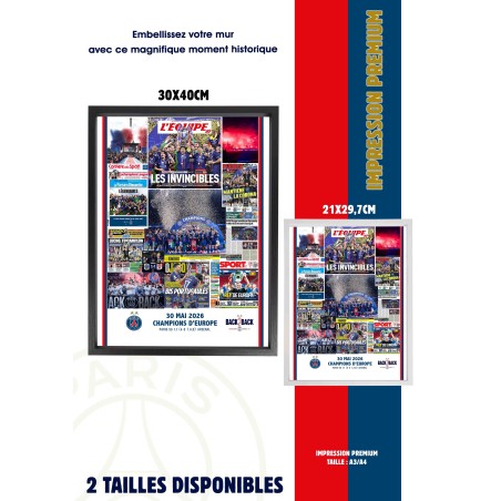 Cadre PSG Final 30 Mai 2026 Premium A4 / A3 | Un Brin de Custom