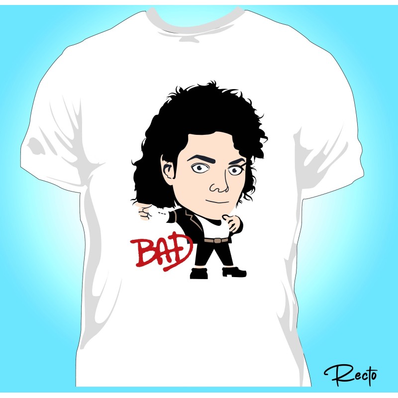 T-shirt Michael Jackson BAD Noir ou Blanc - 100% Coton 190g | DTF