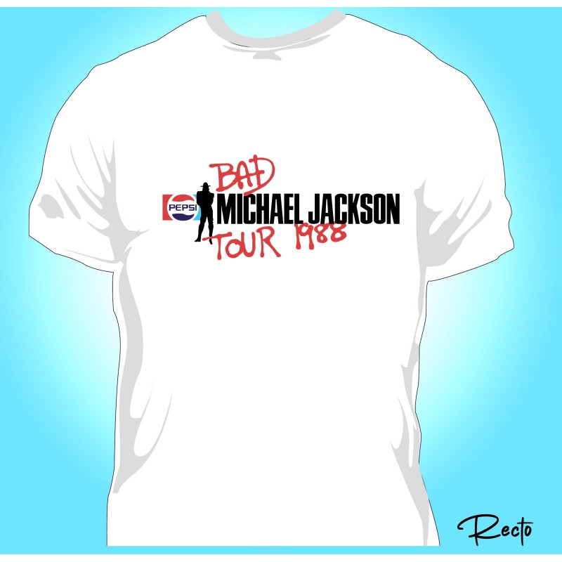 T-shirt Michael Jackson Bad Tour 88 Noir ou Blanc - 100% Coton