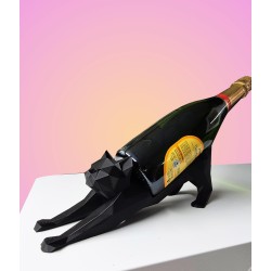 Porte-Bouteille Chat Noir Design Géométrique – Décoration Originale