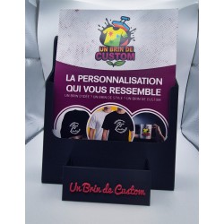 Presentoir Flyer A5 et Carte de Visite Personnalise Noir – Support Com