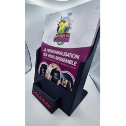 Presentoir Flyer A5 et Carte de Visite Personnalise Noir – Support Com