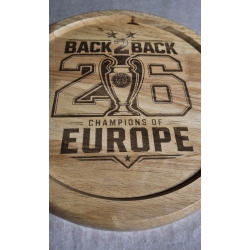 Plateau Bois Gravé PSG Champions 2026 Ø 25cm | Un brin de custom