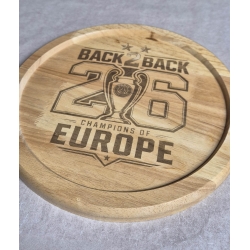 Plateau Bois Gravé PSG Champions 2026 Ø 25cm | Un brin de custom