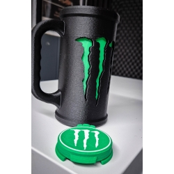 Porte Canette Chope 3D avec Couvercle Boisson Énergisante | Un brin de