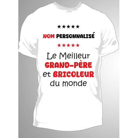 T-shirt Homme Meilleur Papy Personnalisé