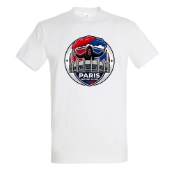T-Shirt Supporter Paris - Chant au Dos & Blason | Coton 190g DTF