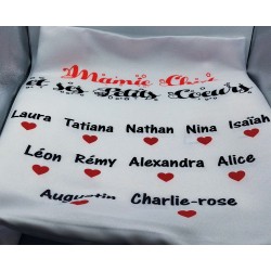 Housse d'oreiller Mamie et ses petits coeurs