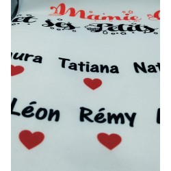 Housse d'oreiller Mamie et ses petits coeurs