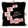 Housse de coussin I love you 40x40cm personnalisée