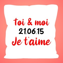 Housse de coussin I love you 40x40cm personnalisée