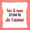 Housse de coussin I love you 40x40cm personnalisée