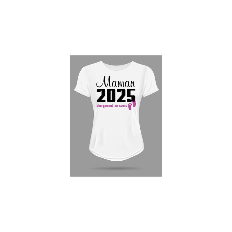 T-shirt futur maman 2025 bébé Fille