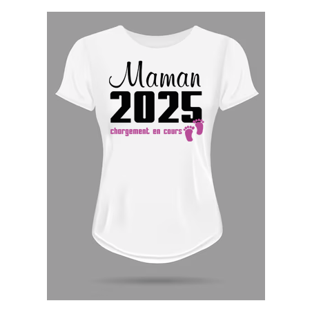 T-shirt futur maman 2025 bébé Fille