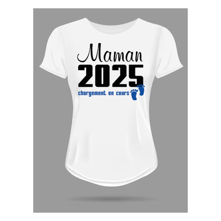 T-shirt futur maman 2025 bébé Garçon