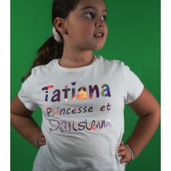 t-shirt princesse et parisienne avec nom personnalisé