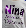 t-shirt princesse et parisienne avec nom personnalisé
