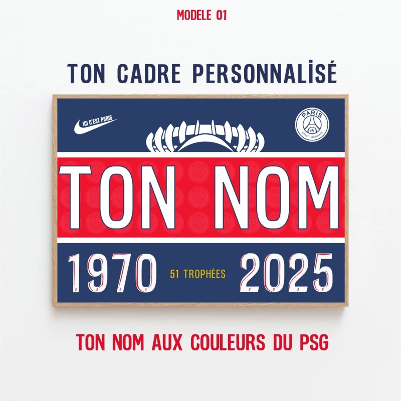 Cadre PSG Personnalisé A3 ou A4