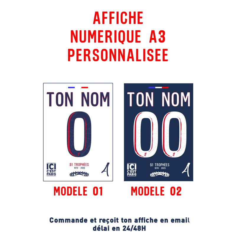 Affiche Numérique PSG Personnalisée